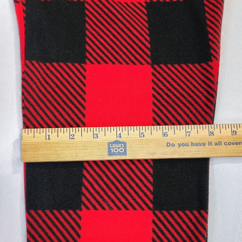 Holiday Time Sz M Red Black Buffalo Plaid Fleece Pajama Pants Christmas - Picture 6 of 14